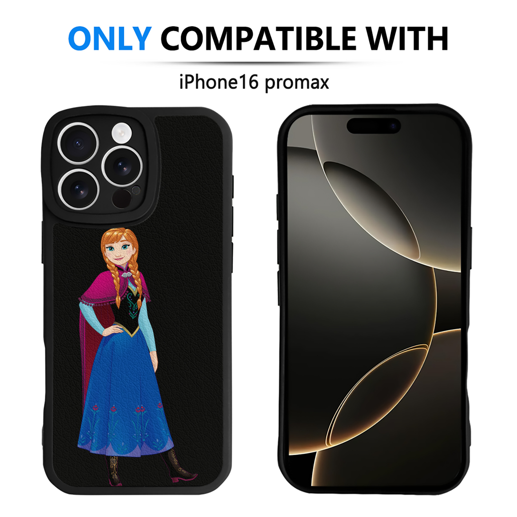 （画像用） アナと雪の女王 アンナ エルサ Frozen Anna Elsa 【iPhone 16シリーズ対応】シリコンスマホケース（レザー調） 材質：シリコン